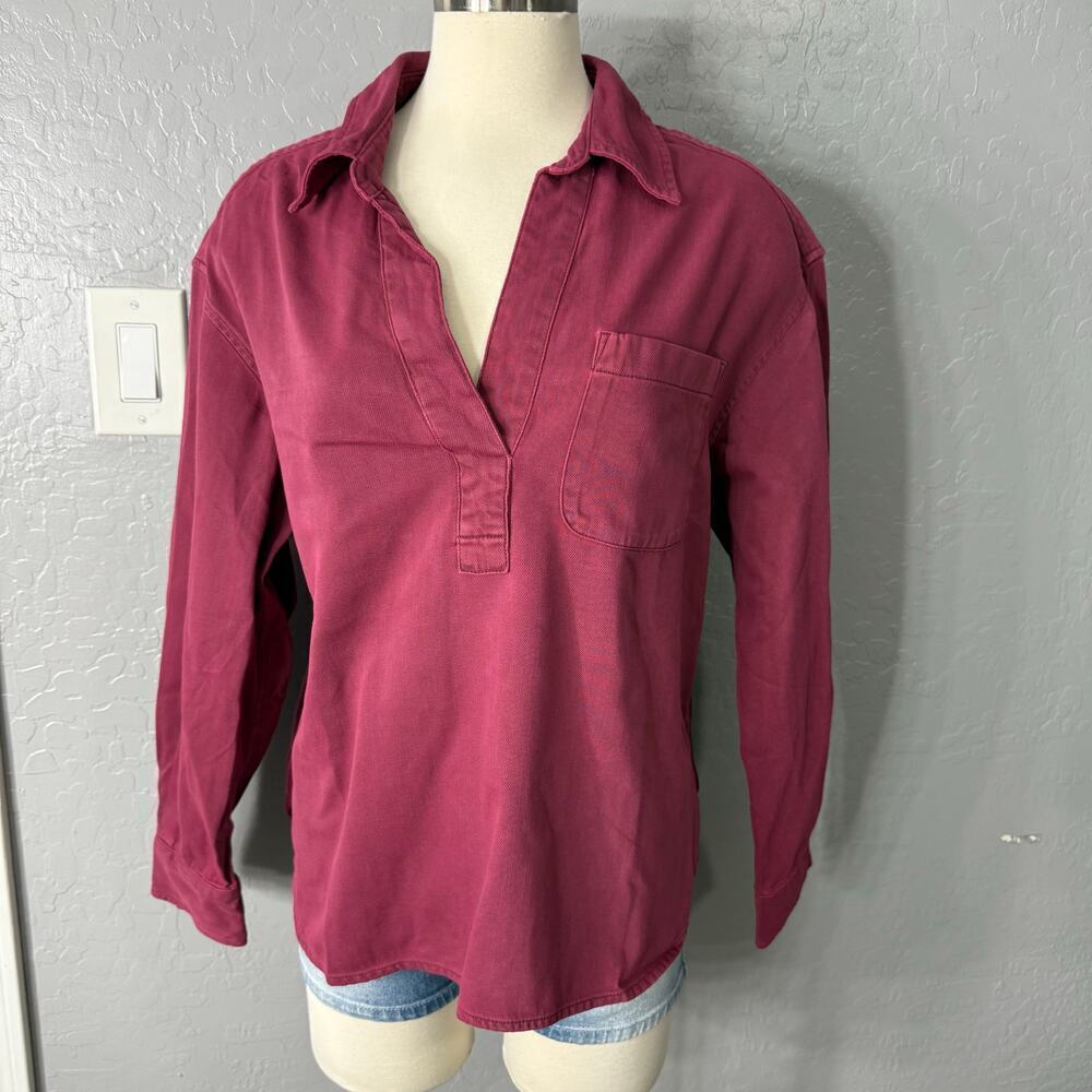 Gap Womens Denim Big Shirt, Beaujolais, M 796809
